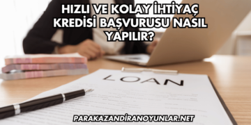 Hızlı ve Kolay İhtiyaç Kredisi Başvurusu Nasıl Yapılır?