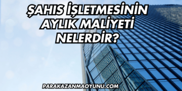 Şahıs İşletmesinin Aylık Maliyeti Nelerdir?